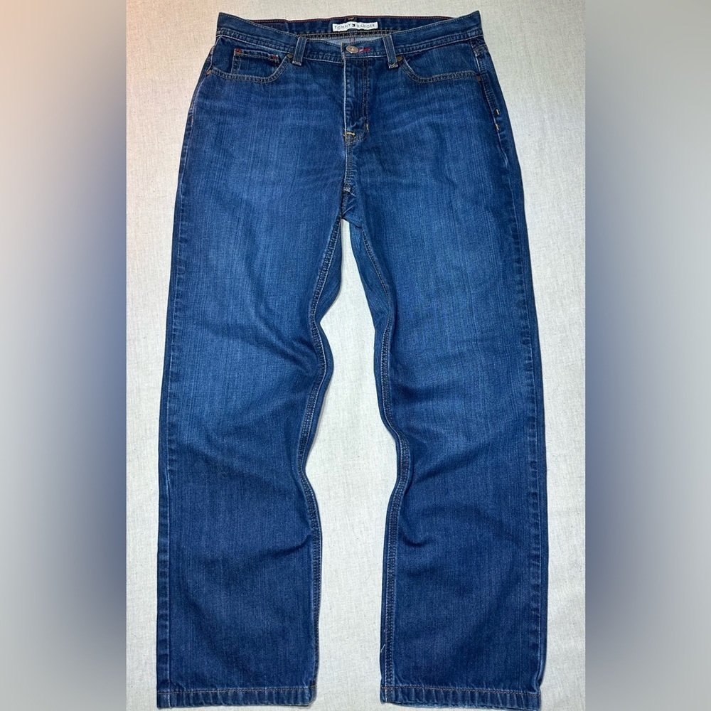 Vintage Tommy Hilfiger Dark Blue Women’s Straight-Leg Jeans Size 6 #chic